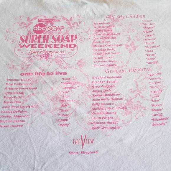 Walt Disney World ABC'S Super Soap Weekend 2008 Tshirt - Picture 5 of 7